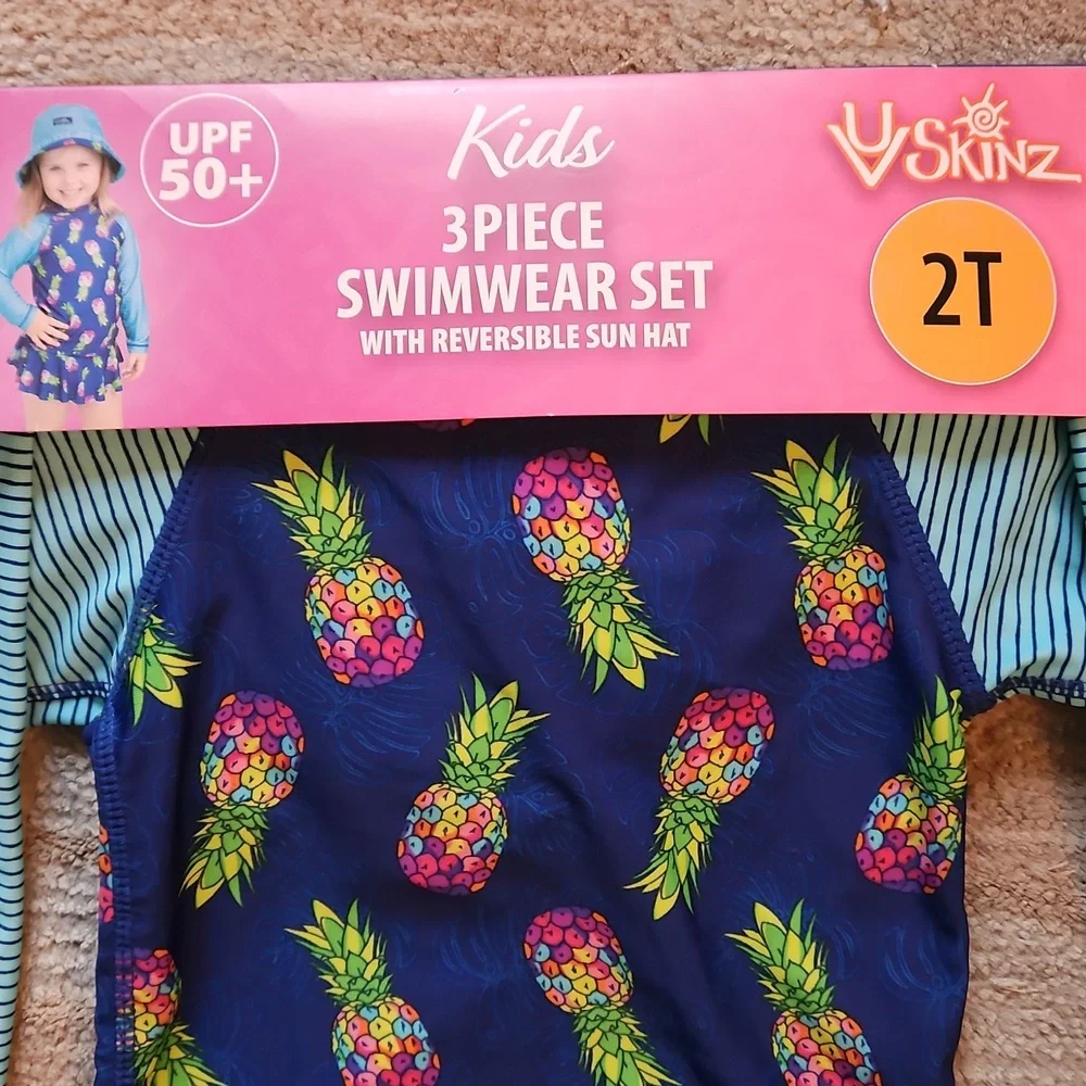 NEW! UV Skinz Swimwear Set With Reversible Hat, UPF 50+ Sun Protection